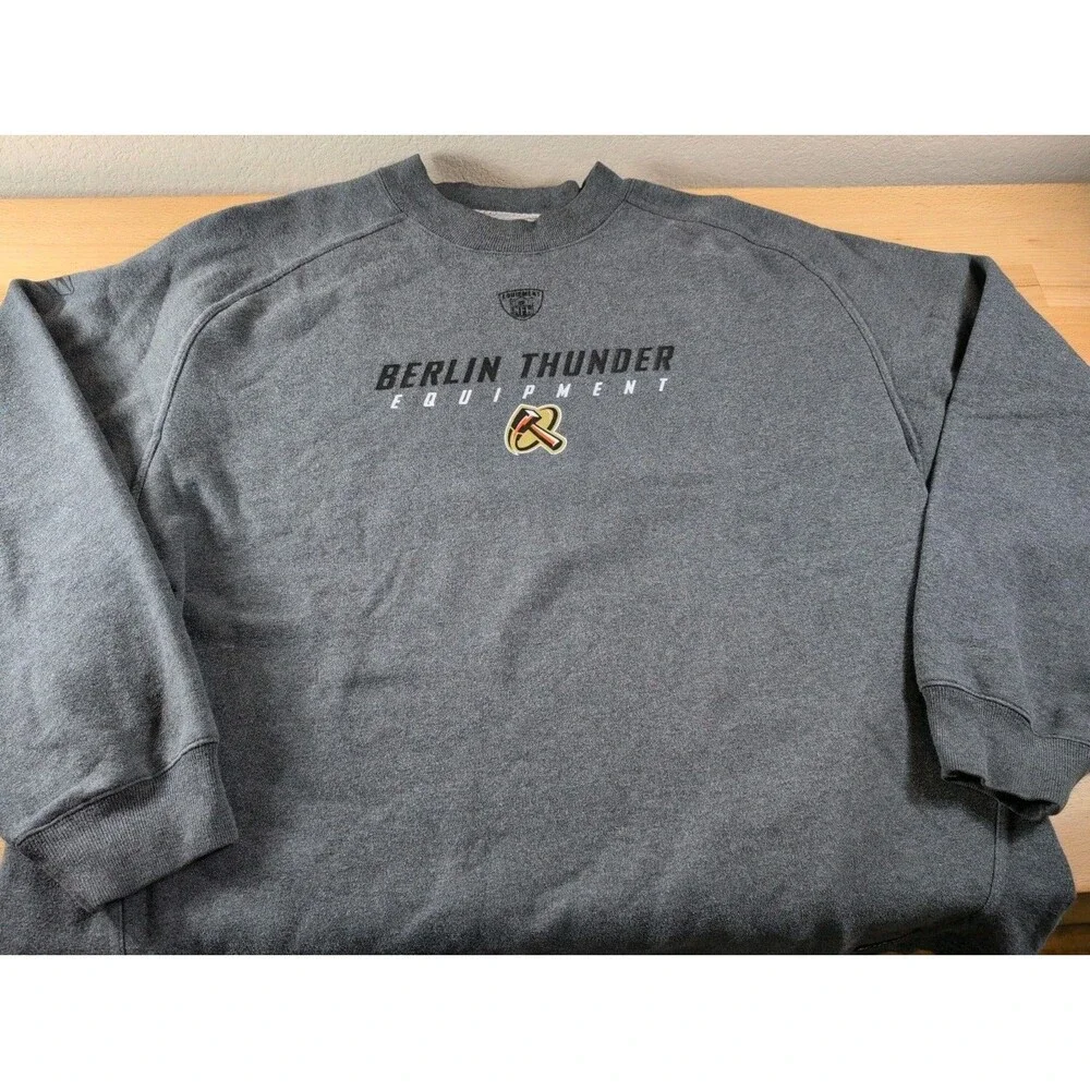Berlin Thunder Gray Pullover Sweatshirt Mens 2XL NFL Reebok